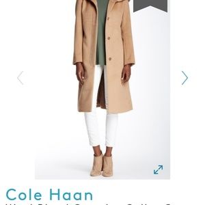 NWT Cole Haan Camel Oversize Collar Coat Size 12